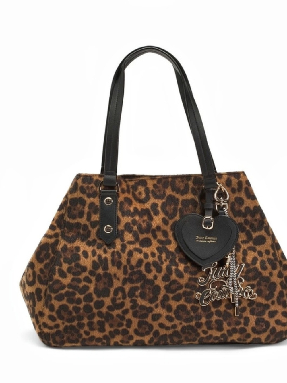 🤎▪️Juicy Couture▪️ Leopard Print Top Player Tote Bag Brown & Black/ Brown Charm